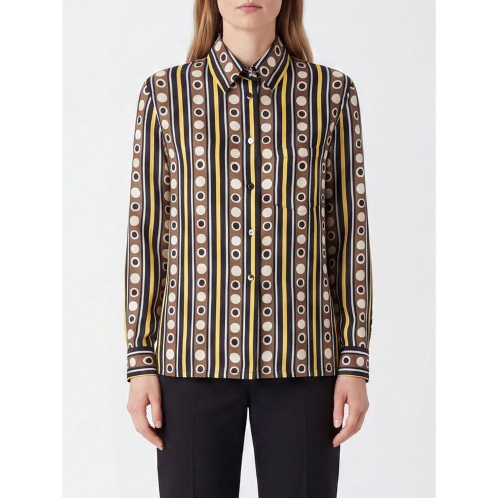 La Doublej Women La Doublej Boy Ethnic Print Silk Shirt With French Collar